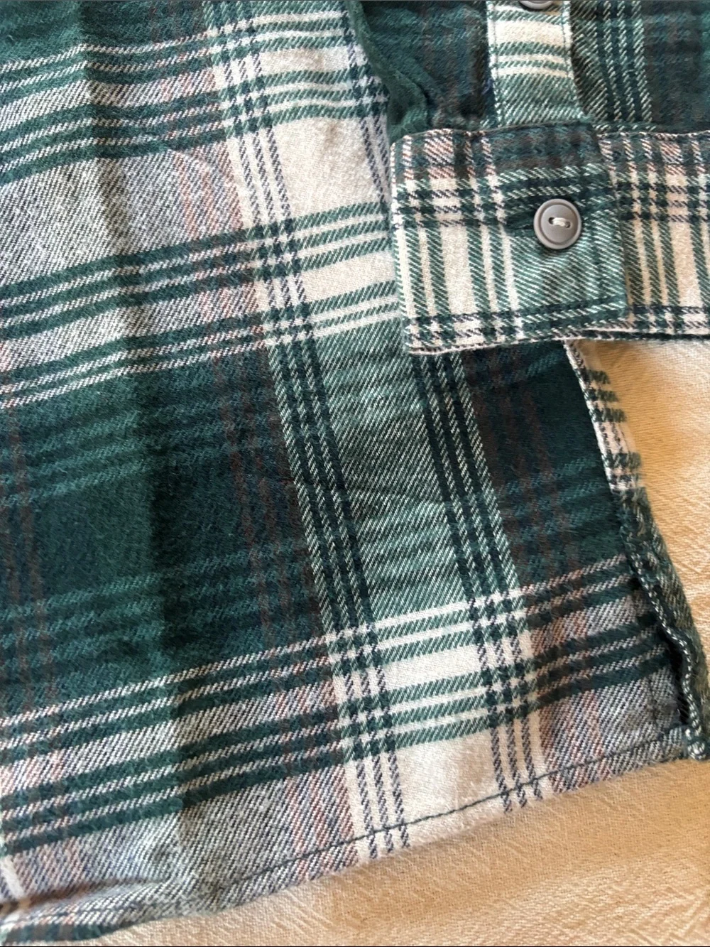 NWT Gap Boy’s Green Plaid Flannel Button-Up Shirt